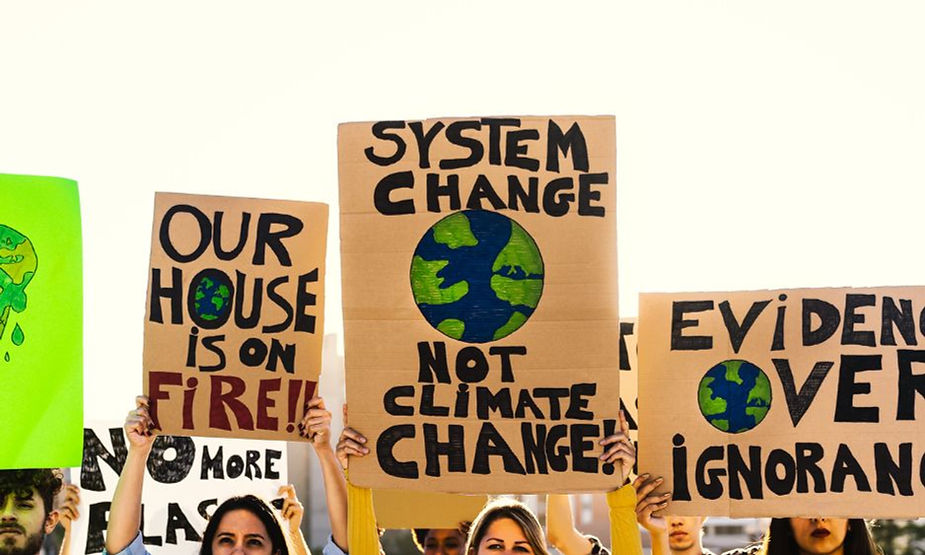 protesting with placards