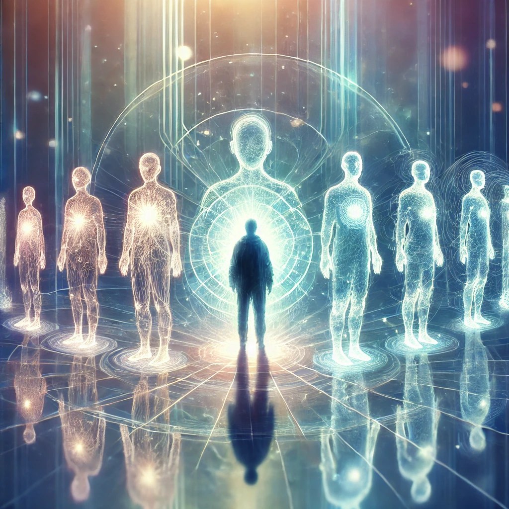 multiple energetic blueprints of a person