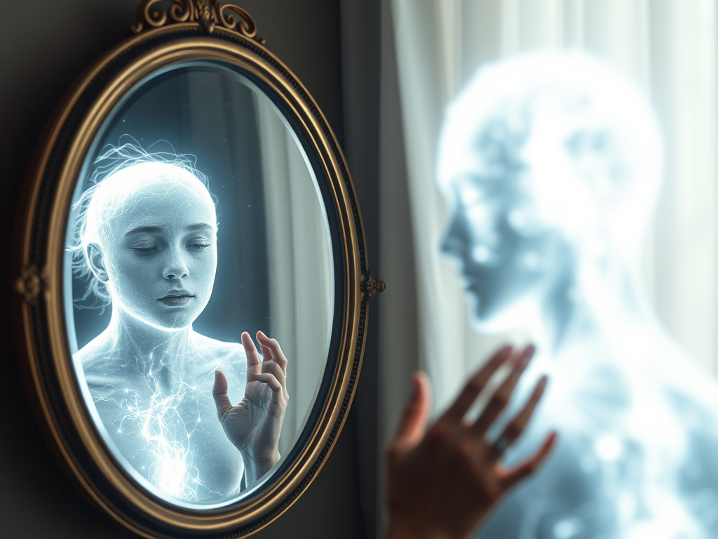 a simulation a projection in a mirror